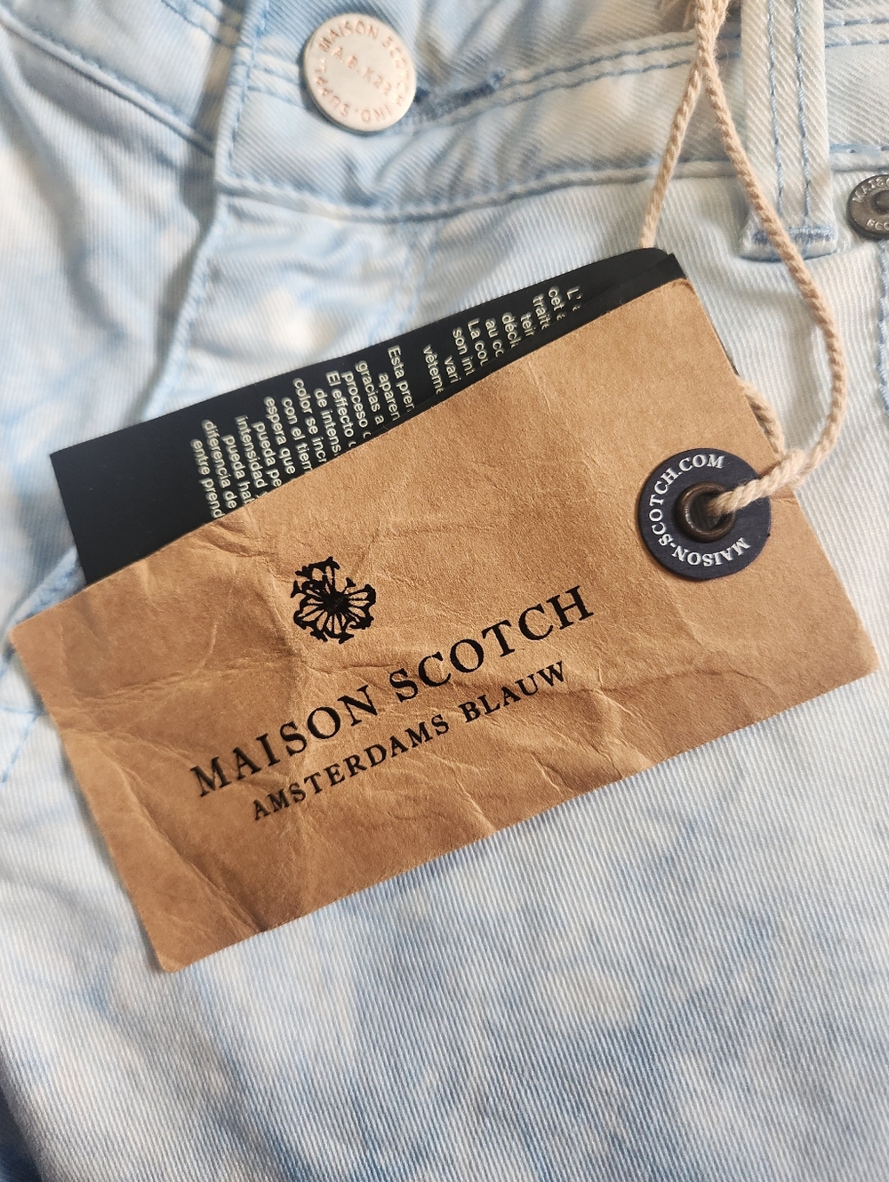Rare Maison Scotch Amsterdams Blauw Memory Blue Tie Dye Skinny Jeans NWT 29/32 - Picture 11 of 16